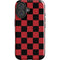Red and Black Checkerboard iPhone 16 Plus Impact Case